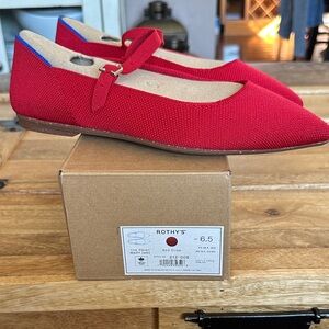 Rothy's The Point Mary Jane in Red Crisp